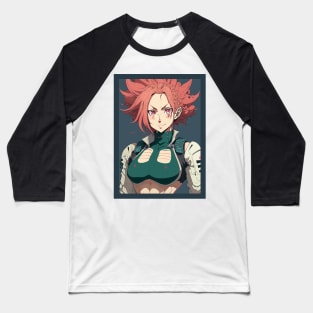 Anime Girl Red Hair and Green Top Military Baseball T-Shirt